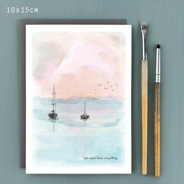 Seascape card - Salt water heals everything