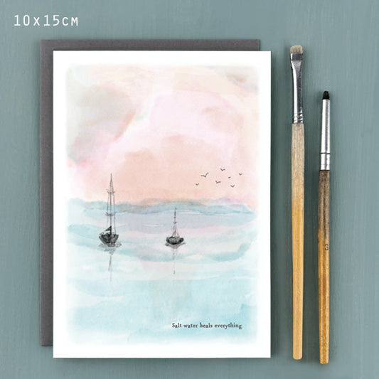 Seascape card - Salt water heals everything