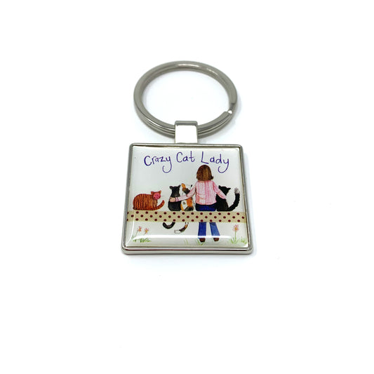 Alex Clark Keyring- Crazy Cat Lady