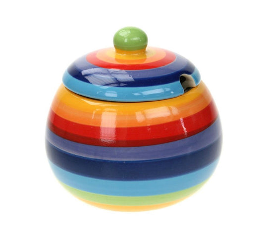 Rainbow Sugar Bowl with Lid