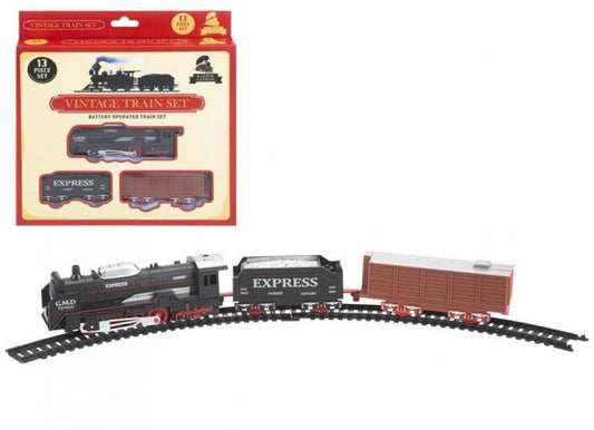 Train set - Vintage style boxed 13 piece Train set