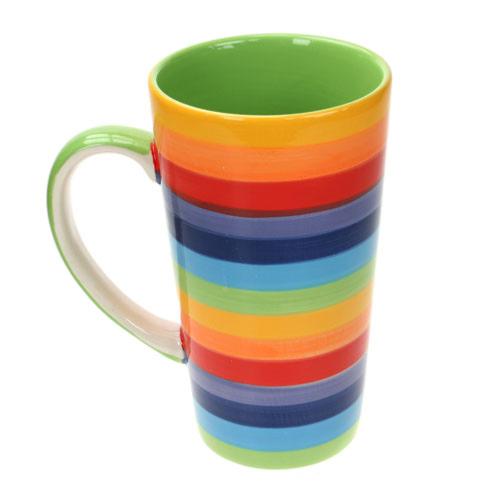 Rainbow Stripe Latte Mug