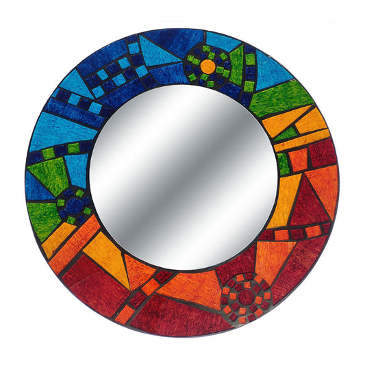 Rainbow Coloured Recycled Glass Mirror (40cm)