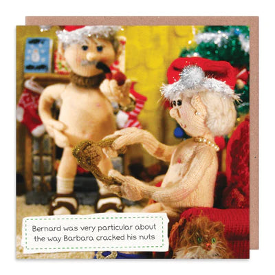 Rude Christmas Card - Cracked his nuts