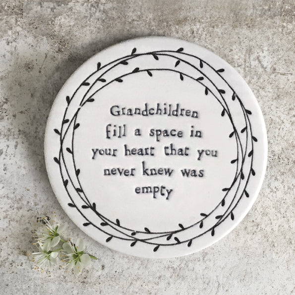 Round Coaster - Grandchildren Fill a Space in Your Heart