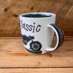 Alex Clark Mug - Black Old Classic Motorbike