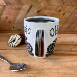 Alex Clark Mug - Black Old Classic Motorbike