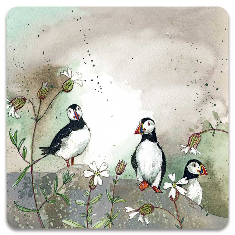 Alex Clark Fridge Magnet - Puffins